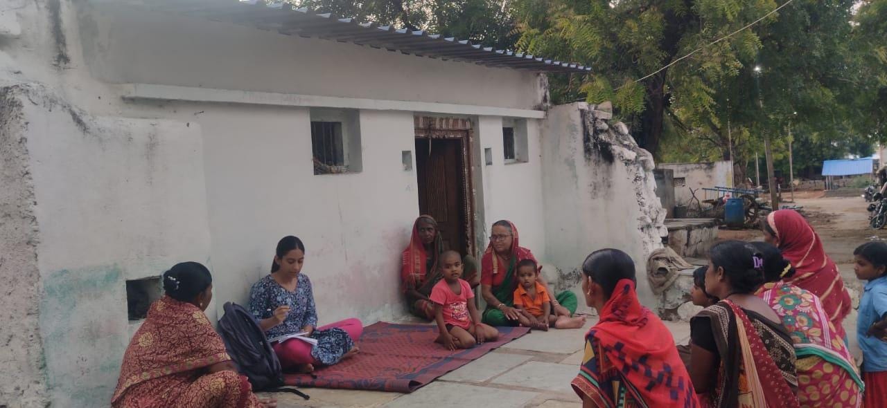 In each of the three villages, two focus group discussions were conducted, one with men and another with women, to ensure the data is gender disaggregated. Credit: Muddurangappa Nayaka from the Prarambha team.