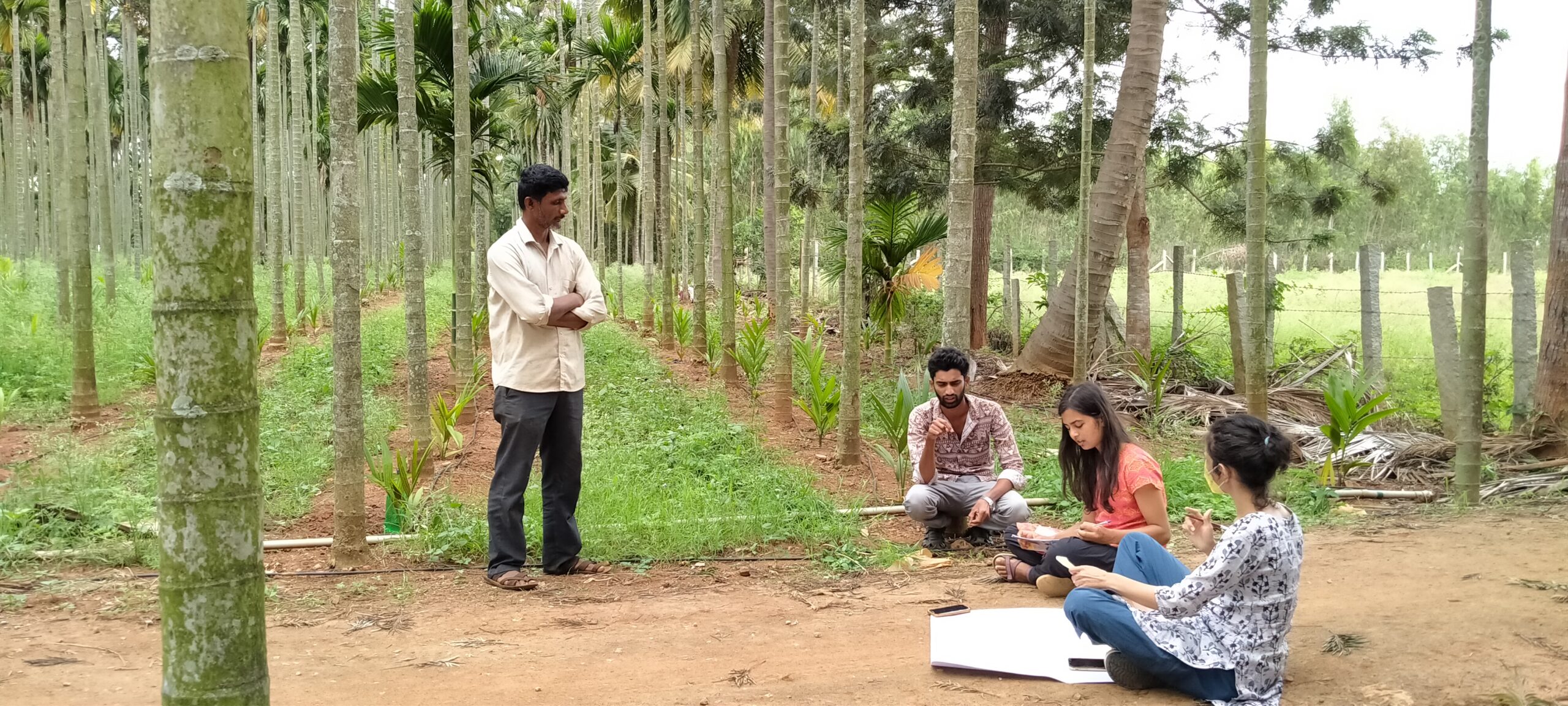 WELL Labs researchers on an arecanut plantation in Doddaballapur, Karnataka in 2021