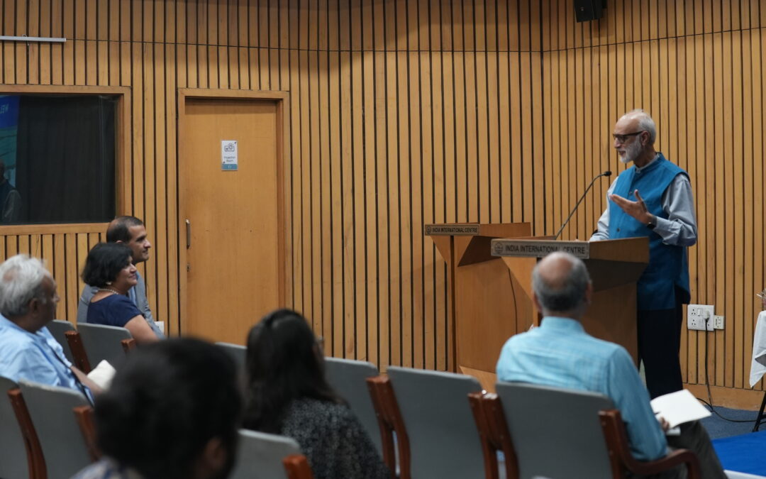 Agricultural economist Dr. Ashok Gulati delivers the keynote address at the launch of WELL Labs, at the India International Centre in New Delhi on July 26.