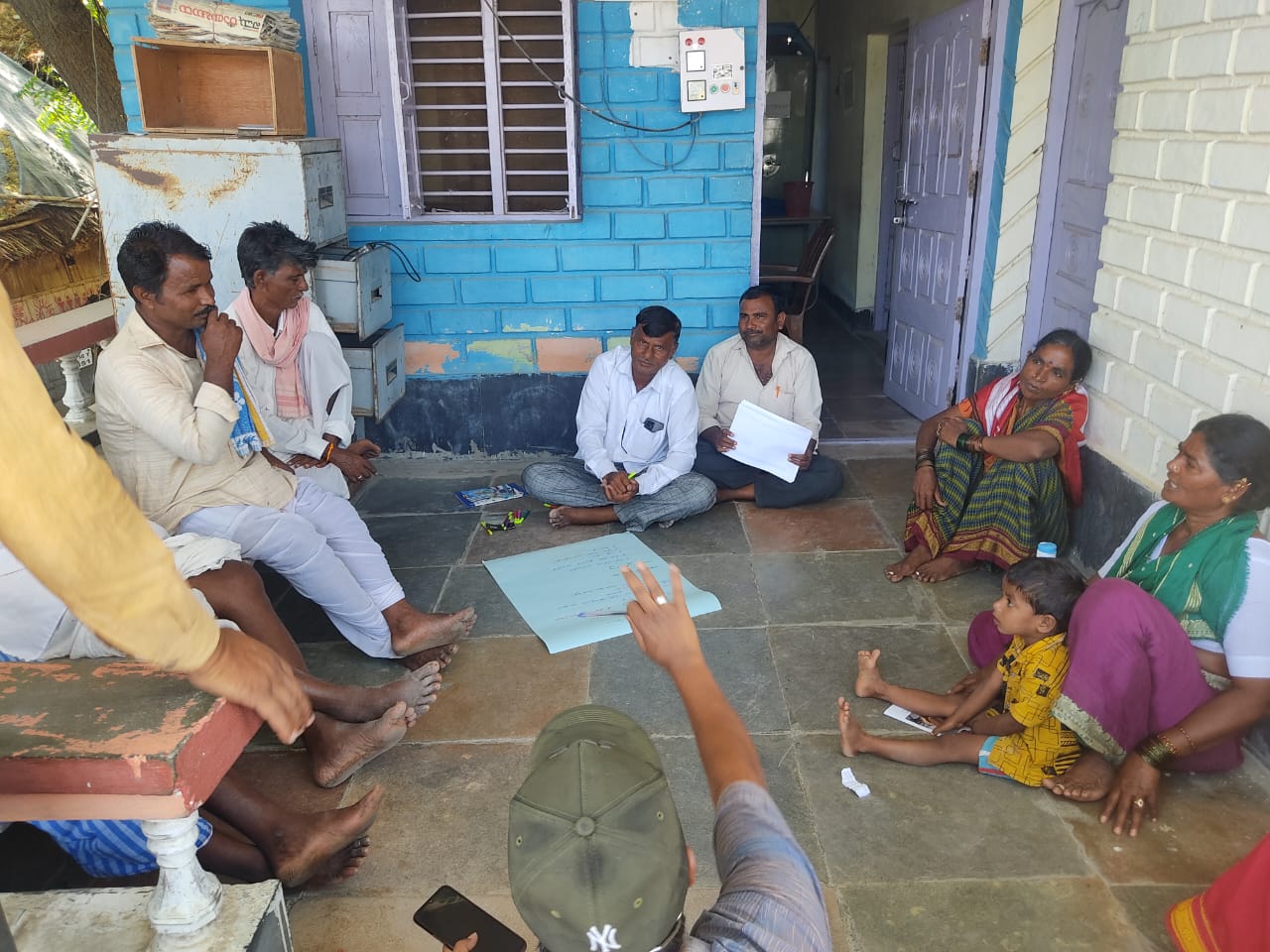 Farmer income workshop: One of the farmer group in active discussions about their plans for next agricultural season. Credit: Syamkrishna P. Aryan