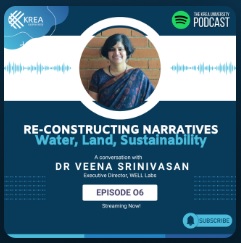A thumbnail with the podcast name, episode title, Dr Veena Srinivasan's image and other details