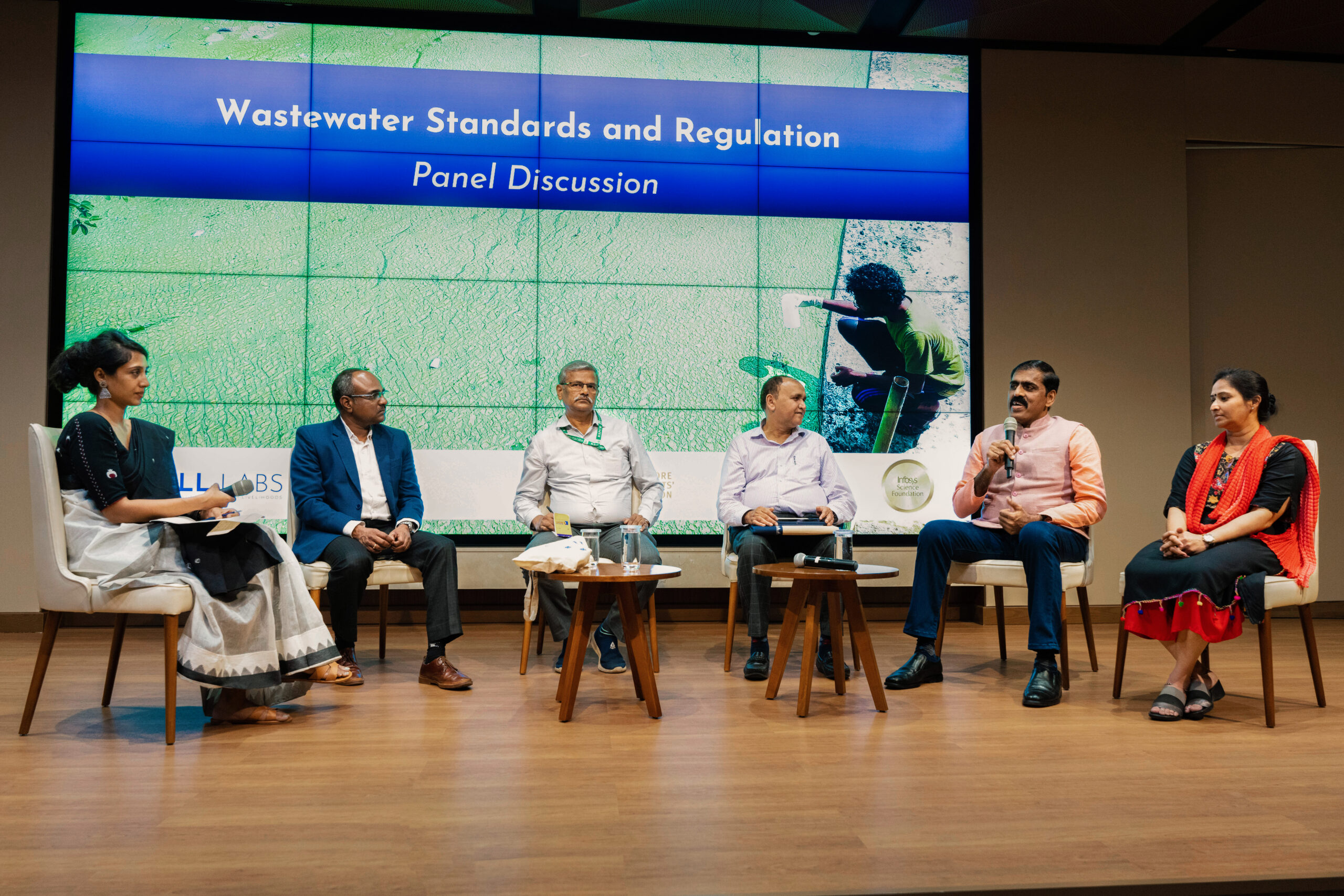Urban Water programme lead, Ms Shreya Nath, lead a panel discussion on wastewater standards and reuse with Mr Aditya Rao, Dr Inayathulla M, Mr M Selvarasu, Shri Mahesh T, Dr Shubha Avinash at the Infosys Science Foundation on October 17. The conference was organised by WELL Labs with BAF and EAWAG.