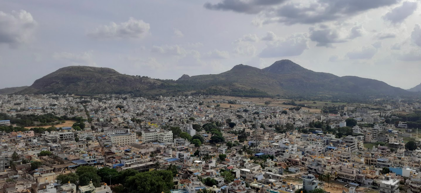 View of Chintamani town in Karnataka.