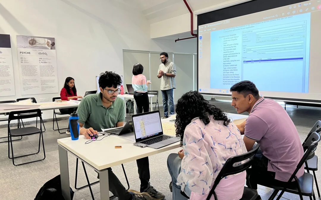 Students compared paper maps to satellite imagery, and used online tools to create digital maps. The objective was to map Bengaluru’s water bodies.