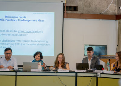 (From left) Veena Srinivasan, WELL Labs; Ann Haydon, Environmental Defense Fund; Gopal Penny, EDF at the MEL roundtable.