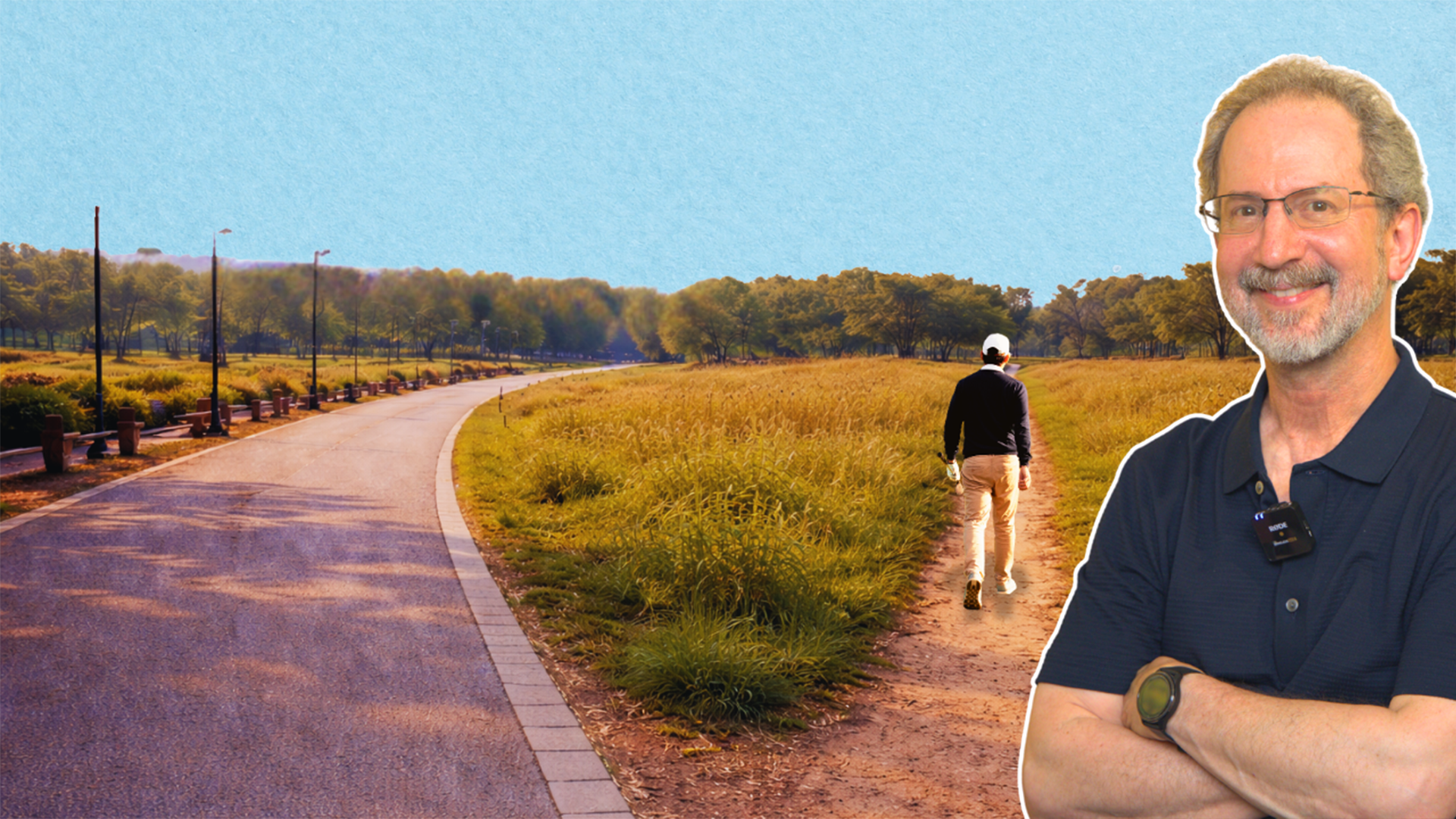 An image of the Deccan traps – large hills with layers of basalt – in the background, and Vivek Grewal in the foreground.